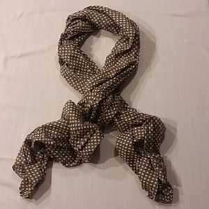Brown and cream polka dotted scarf